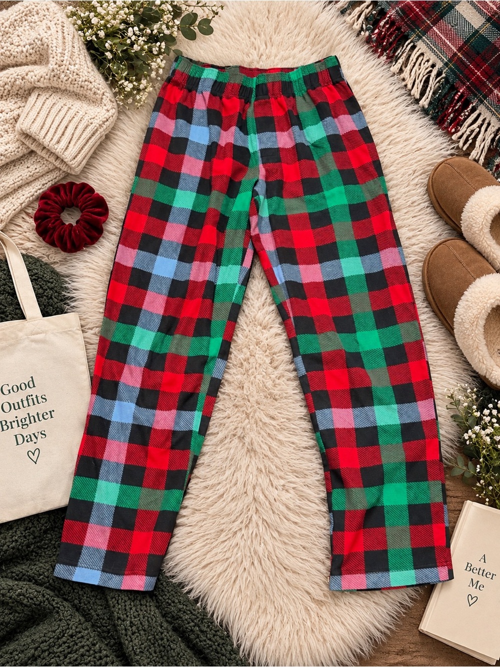 Wondershop Men’s Small Red Green Plaid Holiday Pajama Pants